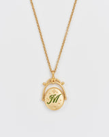 M Initial Magnolia Gold Spinner Chain Necklace