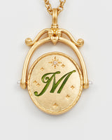 M Initial Magnolia Gold Spinner Chain Necklace