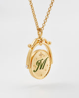M Initial Magnolia Gold Spinner Chain Necklace