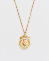 N Initial Nasturtium Gold Spinner Chain Necklace