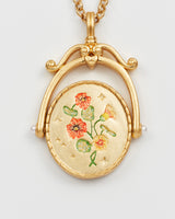 N Initial Nasturtium Gold Spinner Chain Necklace