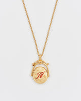 N Initial Nasturtium Gold Spinner Chain Necklace