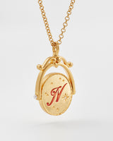 N Initial Nasturtium Gold Spinner Chain Necklace