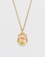 O Initial Orchid Gold Spinner Chain Necklace