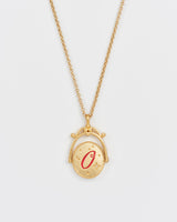O Initial Orchid Gold Spinner Chain Necklace