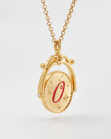 O Initial Orchid Gold Spinner Chain Necklace