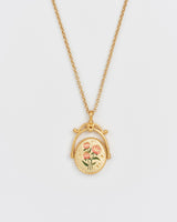 P Initial Peony Gold Spinner Chain Necklace