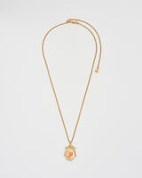 P Initial Peony Gold Spinner Chain Necklace