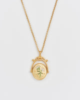 Q Initial Queen Annes Lace Gold Spinner Chain Necklace
