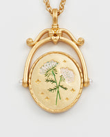 Q Initial Queen Annes Lace Gold Spinner Chain Necklace