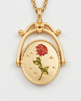 R Initial Rose Gold Spinner Chain Necklace