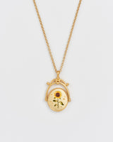S Initial Sunflower Gold Spinner Chain Necklace