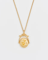 S Initial Sunflower Gold Spinner Chain Necklace