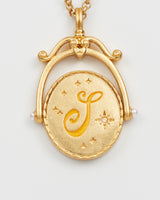 S Initial Sunflower Gold Spinner Chain Necklace