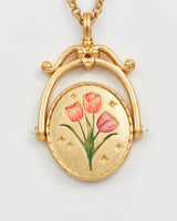 T Initial Tulip Gold Spinner Chain Necklace