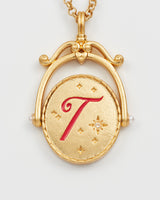 T Initial Tulip Gold Spinner Chain Necklace