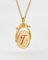 T Initial Tulip Gold Spinner Chain Necklace