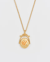 U Initial Ursinia Gold Spinner Chain Necklace