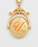 U Initial Ursinia Gold Spinner Chain Necklace