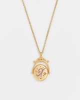 X Initial Xeranthemum Gold Spinner Chain Necklace