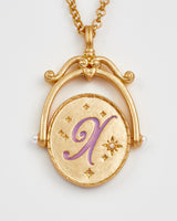 X Initial Xeranthemum Gold Spinner Chain Necklace