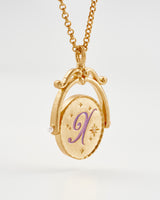 X Initial Xeranthemum Gold Spinner Chain Necklace