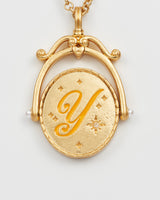 Y Initial Yarrow Gold Spinner Chain Necklace