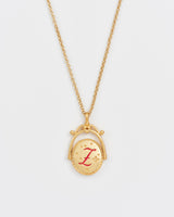 Z Initial Zigzag Clover Gold Spinner Chain Necklace