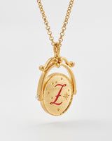 Z Initial Zigzag Clover Gold Spinner Chain Necklace
