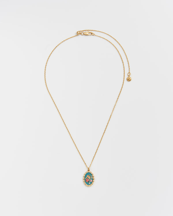Vintage Roses Gold Framed Chain Necklace