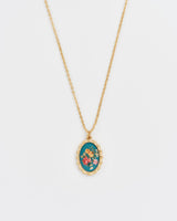 Vintage Roses Gold Framed Chain Necklace
