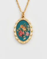 Vintage Roses Gold Framed Chain Necklace