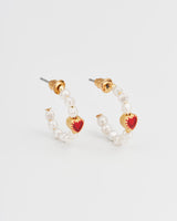 Heart Pearl Hoop Earrings