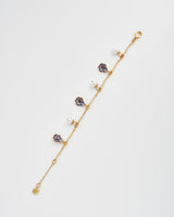 Pansy Pearl Multi Charm Bracelet - Gold
