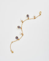 Pansy Pearl Multi Charm Bracelet - Gold