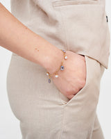Pansy Pearl Multi Charm Bracelet - Gold