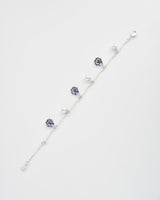 Pansy Pearl Multi Charm Bracelet - Silver