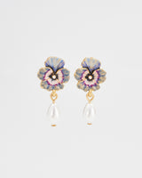Pansy Pearl Earrings