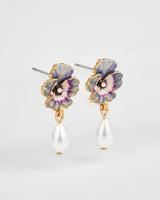 Pansy Pearl Earrings