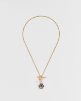 Pansy Pearl Toggle Necklace - Gold
