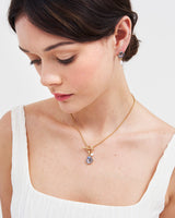 Pansy Pearl Toggle Necklace - Gold