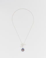 Pansy Pearl Toggle Necklace - Silver