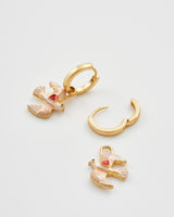 Heart Dove Huggie Earrings