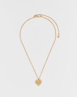 Gold Floral Heart Locket Necklace