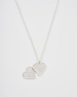 Silver Floral Heart Locket Necklace