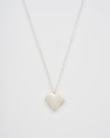 Silver Floral Heart Locket Necklace