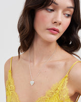 Silver Floral Heart Locket Necklace