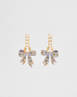 Bow Pearl Huggie Earring