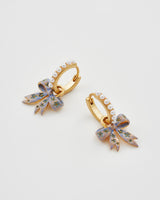 Bow Pearl Huggie Earring