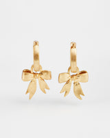 Bow Pearl Huggie Earring